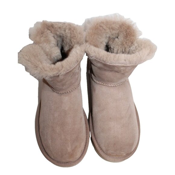 Womens UGG Mini Bailey Button II Boot 1016422 Hickory Brown Suede 37 US Size 6 - Picture 10 of 10